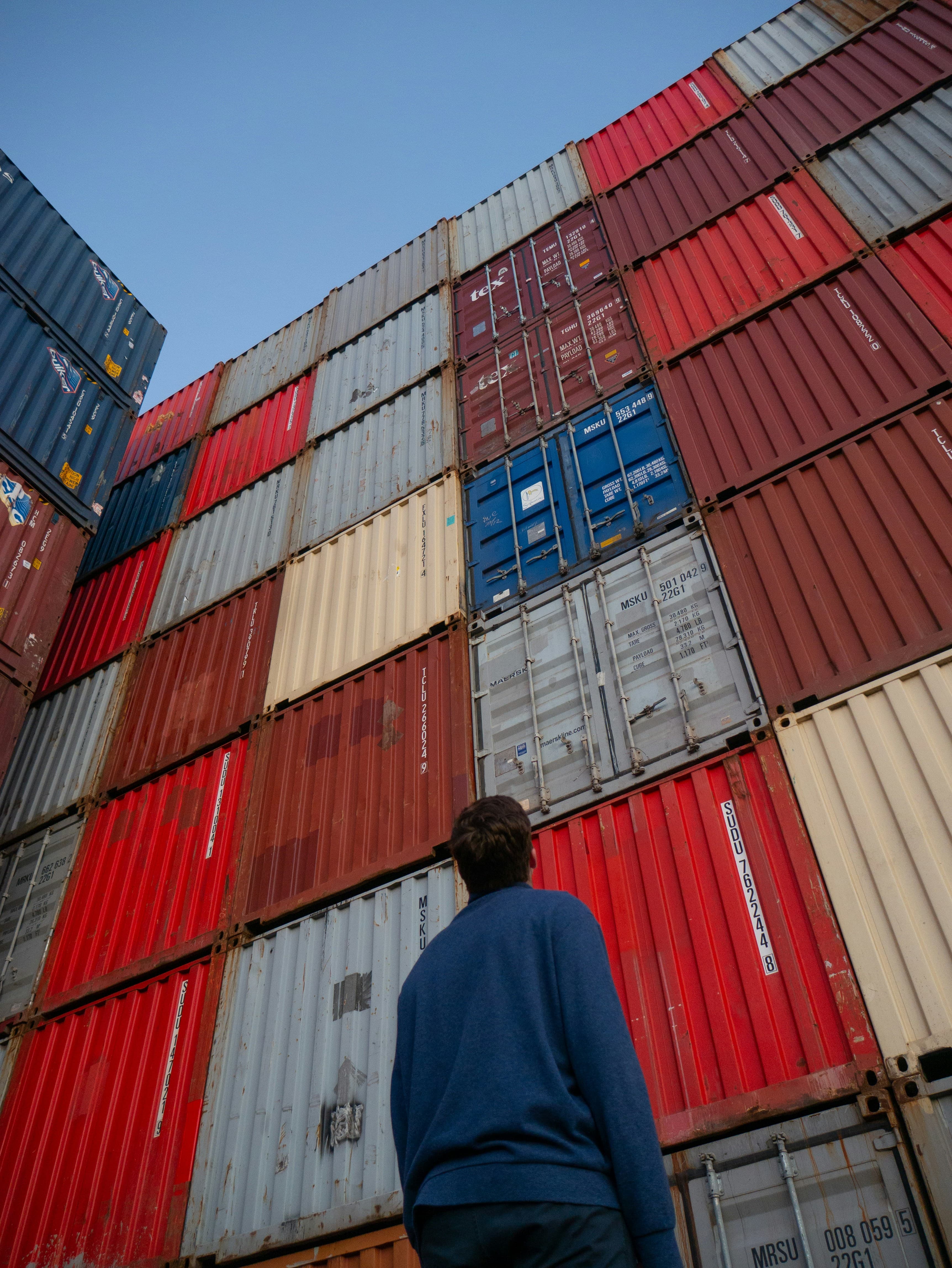 Cargo containers at a port terminal
